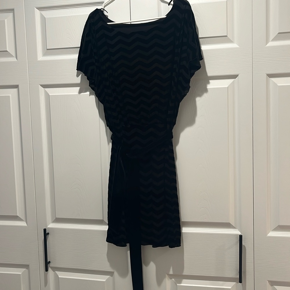 Black burnout velvet-like dress in black from White House Black Market, size xs.